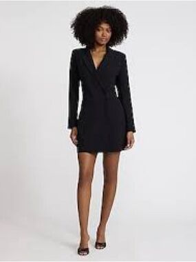 Express Black Wrap Midi Dress